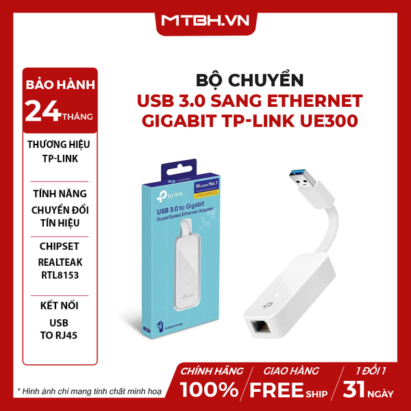 Bộ chuyển đổi mạng USB 3.0 sang Ethernet Gigabit TP-Link UE300