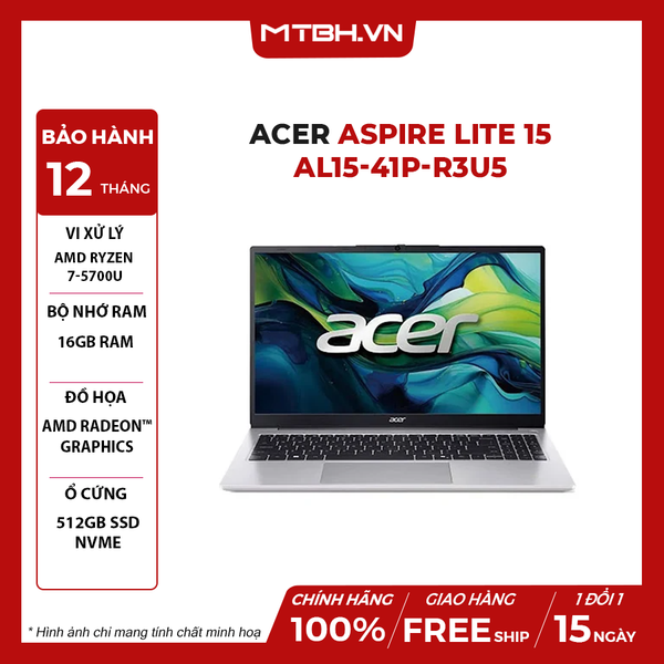 LAPTOP ACER ASPIRE LITE 15 AL15-41P-R3U5 RYZEN 7-5700U | 16GB RAM | 512GB SSD | 15.6