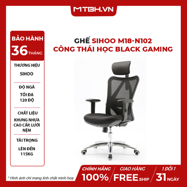 Ghế Sihoo M18-N102 Công Thái Học Ergonomic Black Gaming