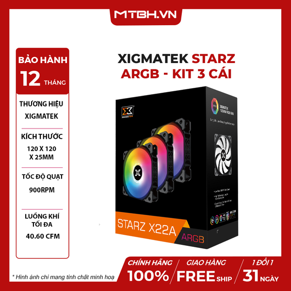 FAN CASE XIGMATEK STARZ ARGB - KIT 3 CÁI
