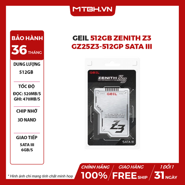 SSD Geil 512GB Zenith Z3 GZ25Z3-512GP SATA III 2.5 INCH