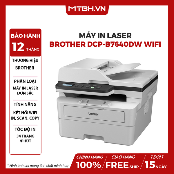 MÁY IN LASER TRẮNG ĐEN ĐA NĂNG BROTHER DCP-B7640DW WIFI