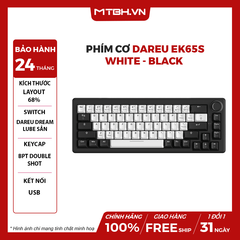 Bàn Phím Cơ DareU EK65s White - Black PBT, Led RGB, 2 Sides RGB Strip, Type-C