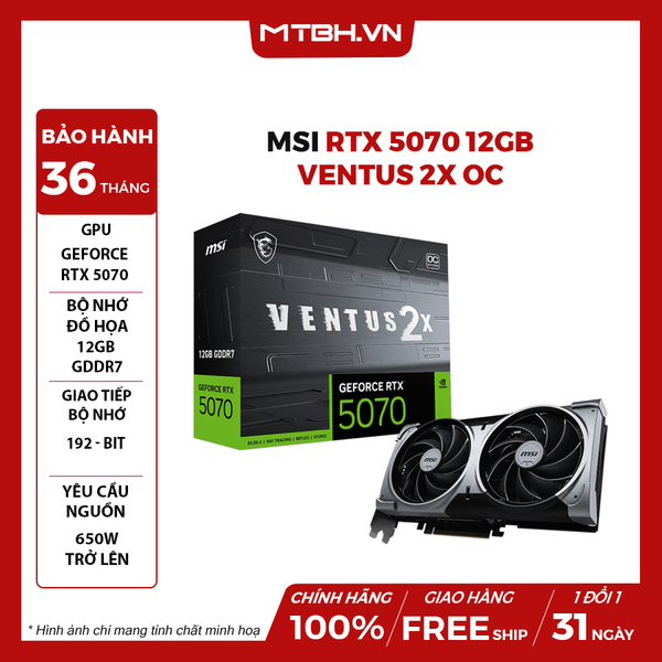 VGA MSI RTX 5070 12GB VENTUS 2X OC