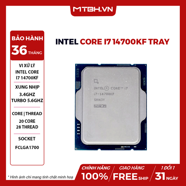 CPU Intel Core I7 14700KF (Raptor Lake Refresh, LGA 1700) TRAY GEN 14