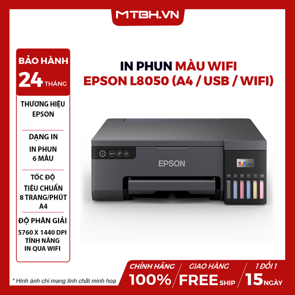 MÁY IN PHUN MÀU WIFI EPSON L8050 (A4 / USB / WIFI)