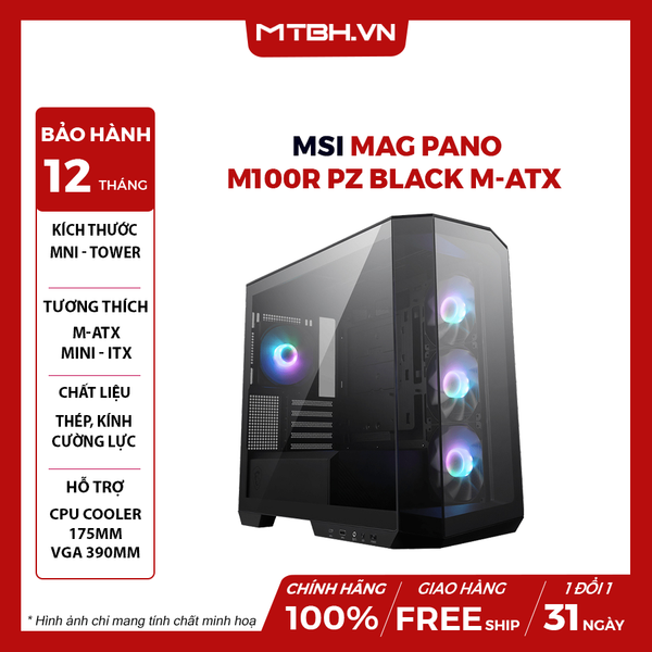 CASE MSI MAG PANO M100R PZ BLACK M-ATX