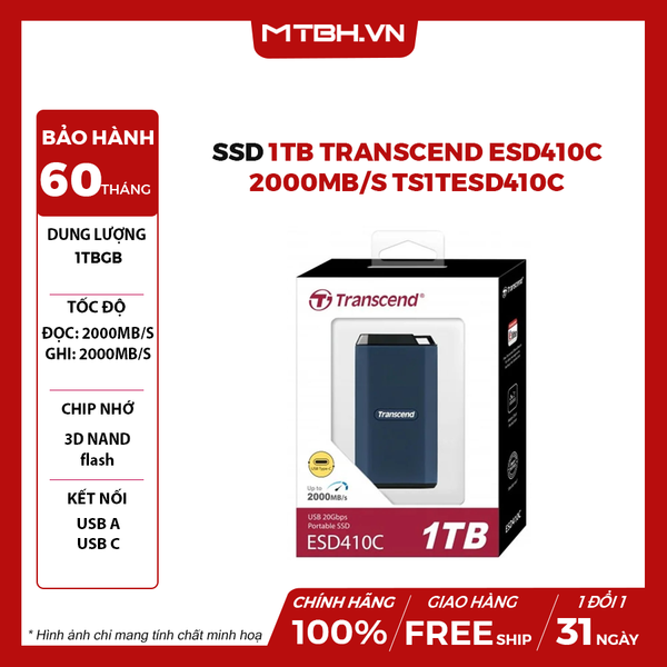 Ổ cứng di động SSD 1TB Transcend ESD410C 2000MB/s TS1TESD410C