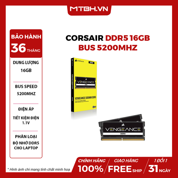 RAM LAPTOP CORSAIR DDR5 16GB BUS 5200MHZ