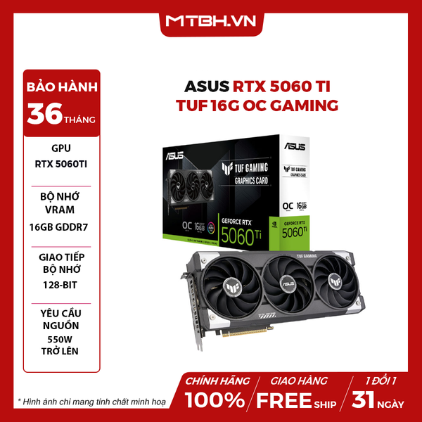 VGA Asus RTX 5060 Ti TUF 16G OC GAMING