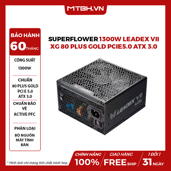 Nguồn SuperFlower 1300W Leadex VII XG 0PlusGold PCIe5.0 ATX 3.0
