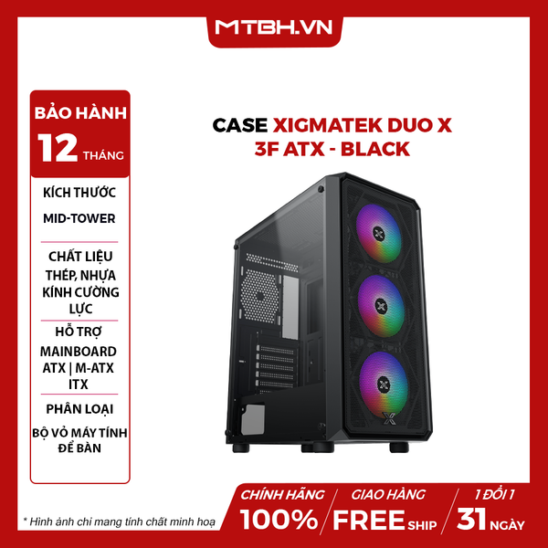 CASE Xigmatek DUO X 3F ATX - Black