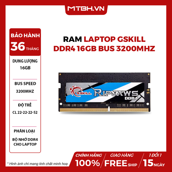 RAM LAPTOP GSKILL DDR4 16GB BUS 3200MHZ