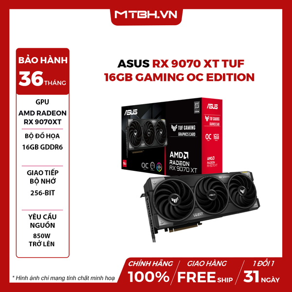 VGA ASUS RX 9070 XT TUF Gaming OC Edition 16GB GDDR6
