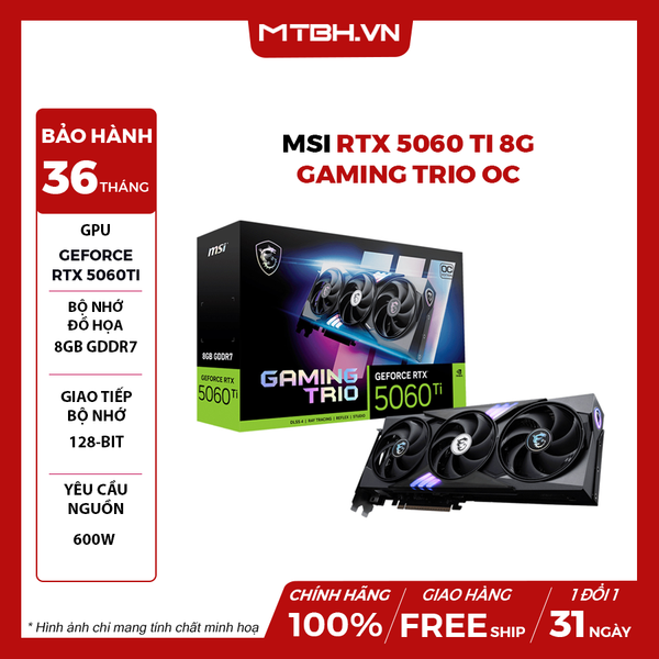 VGA MSI RTX 5060 Ti 8G GAMING TRIO OC