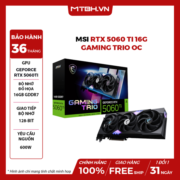 VGA MSI RTX 5060 Ti 16G GAMING TRIO OC