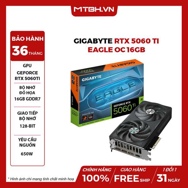 VGA Gigabyte RTX 5060 Ti EAGLE OC 16GB
