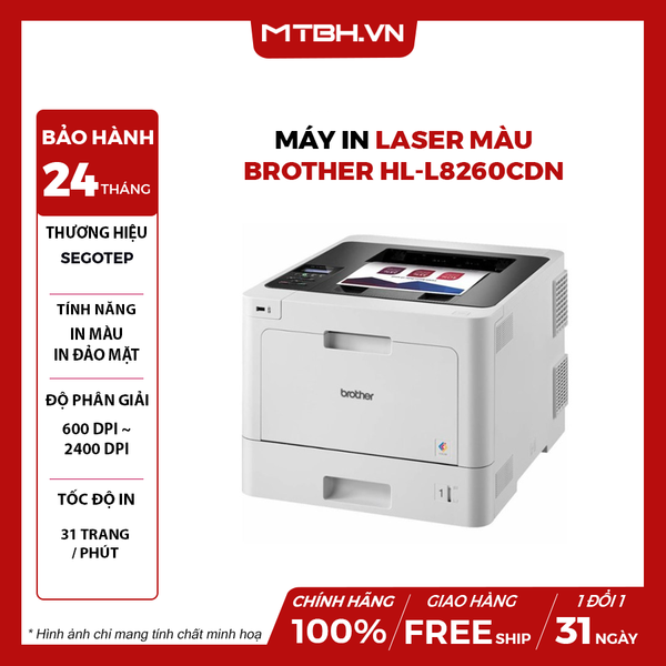 Máy in Laser màu Brother HL-L8260CDN (In đảo mặt, A4, USB, LAN)