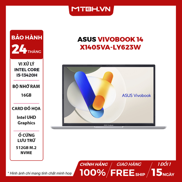 LAPTOP ASUS VIVOBOOK 14 X1405VA-LY623W Core i5-13420H | 16GB RAM | 512GB SSD | 14