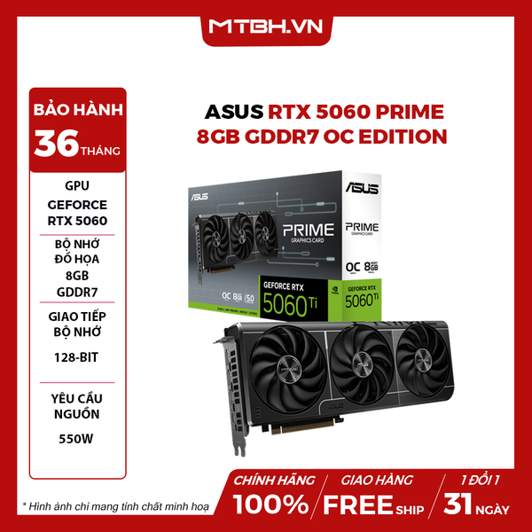 VGA ASUS RTX 5060 PRIME 8GB GDDR7 OC Edition