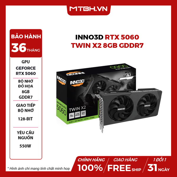 VGA INNO3D RTX 5060 TWIN X2 8GB GDDR7