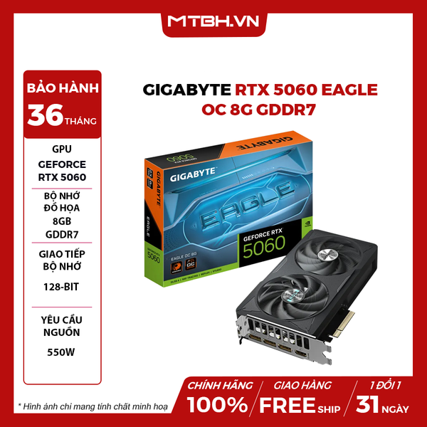VGA Gigabyte RTX 5060 EAGLE OC 8G GDDR7