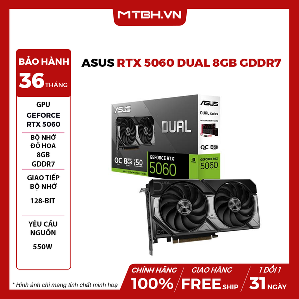 VGA ASUS RTX 5060 Dual 8GB GDDR7