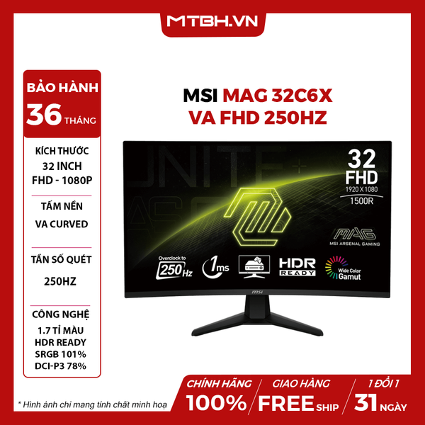 MÀN HÌNH MSI MAG 32C6X 31.5