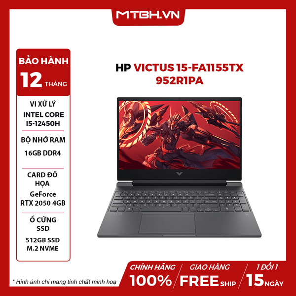 LAPTOP GAMING HP VICTUS 15-fa1155TX 952R1PA_16G Core i5-12450H | RTX 2050 4GB | 16GB RAM | 512GB SSD | 15.6' FHD 144Hz | Win 11