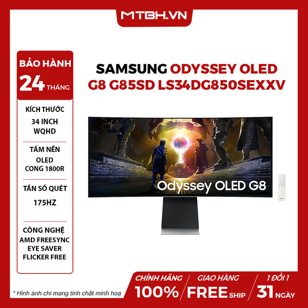 MÀN HÌNH SAMSUNG ODYSSEY OLED G8 G85SD LS34DG850SEXXV 34