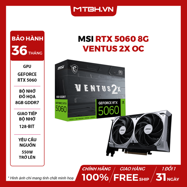 VGA MSI RTX 5060 8G VENTUS 2X OC