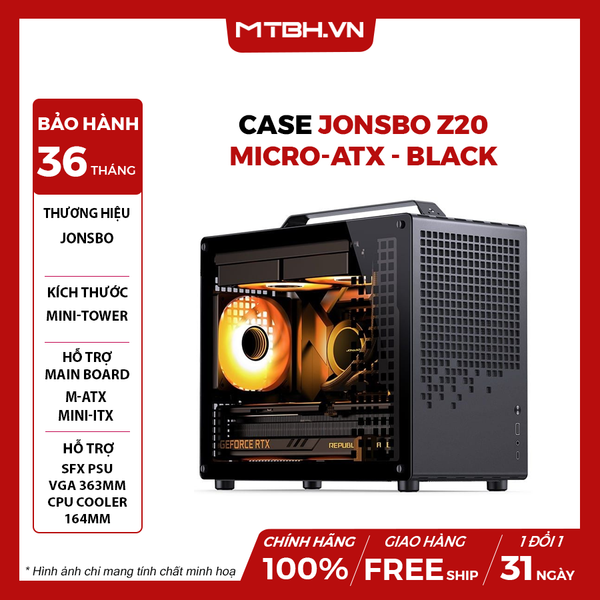 Case Jonsbo Z20 Micro-Atx (Có Tay Cầm) Black