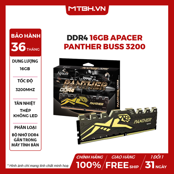 RAM DDR4 16GB APACER PANTHER BUSS 3200