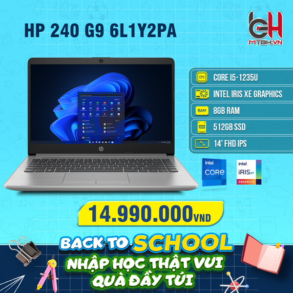 LAPTOP HP 240 G9 6L1Y2PA CORE i5-1235U | 8GB RAM | 512GB SSD | Intel Iris Xe Graphics | 14' FHD | Win 11