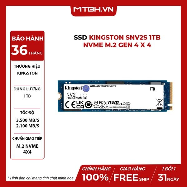 SSD Kingston 1TB SNV2S NVMe M.2 Gen 4 x 4