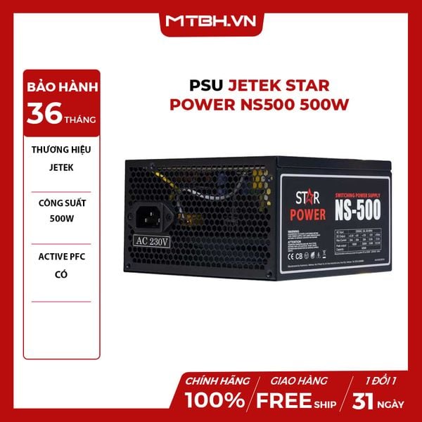 Nguồn Jetek 500W STAR Power NS500