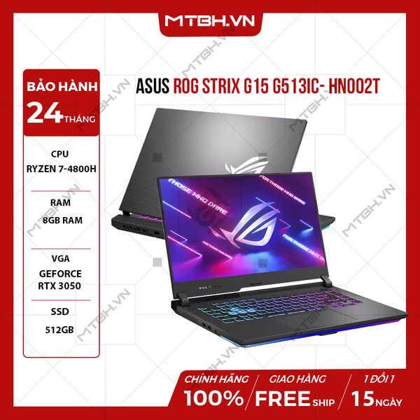 LAPTOP GAMING ASUS ROG STRIX G15 G513IC- HN002T RYZEN 7-4800H | GEFORCE RTX 3050 | 8GB RAM | 512GB SSD | 15.6