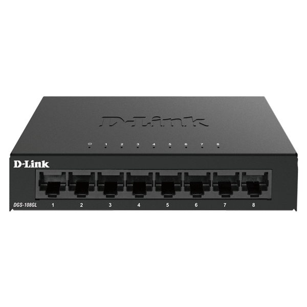 SWITCH GIGABIT D-LINK DGS-108GL - TỐC ĐỘ 10/100/1000MBPS - 8 PORT - VỎ KIM LOẠI