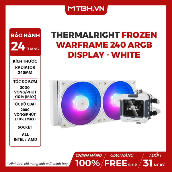 Tản Nhiệt Nước Thermalright Frozen WarFrame 240 ARGB Display - WHITE