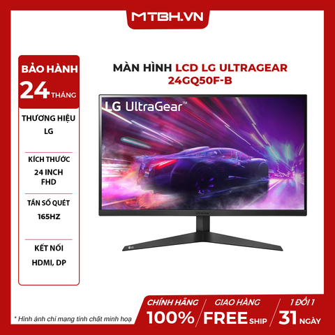 MÀN HÌNH LCD LG ULTRAGEAR 24GQ50F-B 23.8" FHD VA 165Hz HDMI+DP CHUYÊN GAME