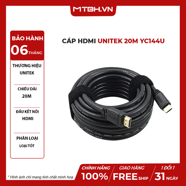 Cáp HDMI Unitek 20m YC144U - LOẠI TỐT
