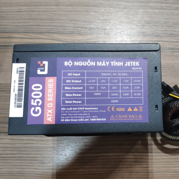 PSU Jetek G500 450W BH 1 THÁNG