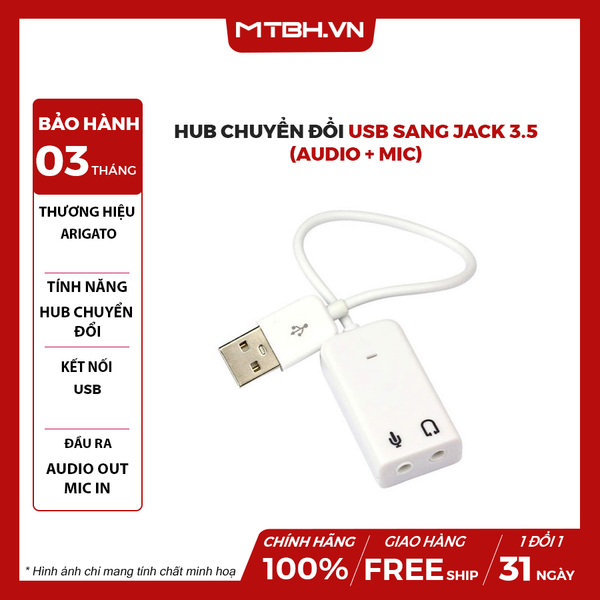 HUB CHUYỂN ĐỔI USB SANG JACK 3.5