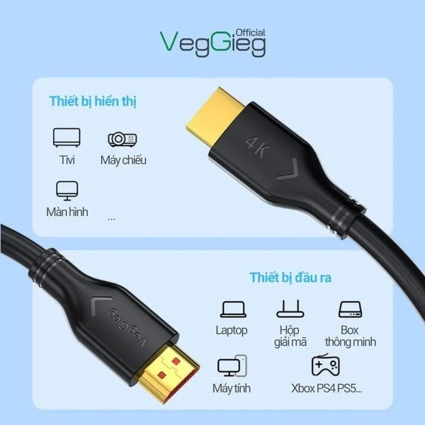 CÁP HDMI 2.0 VEGGIEG V-H107 1,5M CAO CẤP