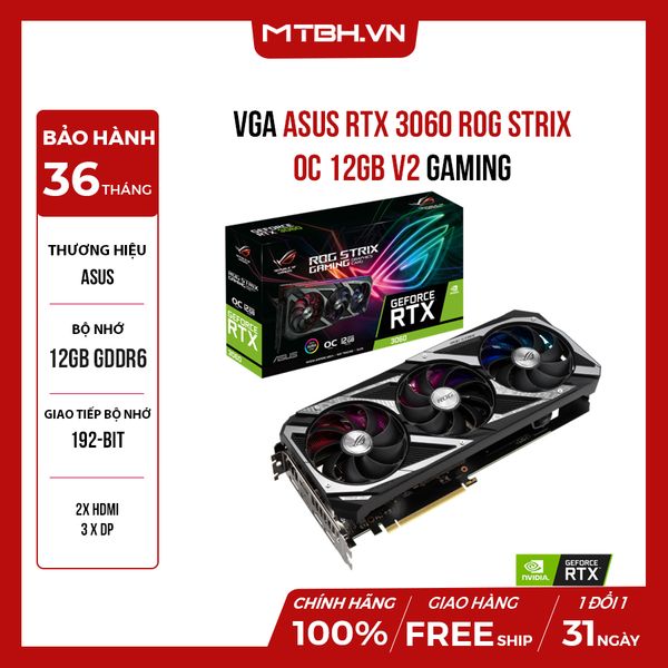 VGA ASUS RTX 3060 ROG STRIX OC 12GB V2 GAMING