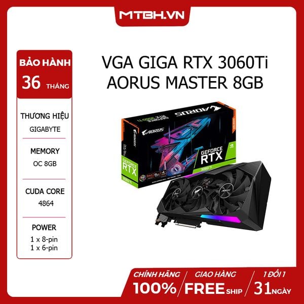 VGA GIGA RTX 3060 Ti AORUS MASTER 8GB