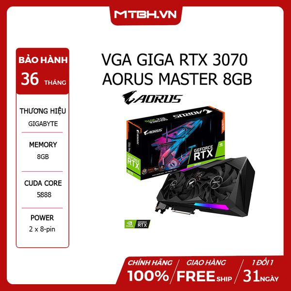 VGA GIGA RTX 3070 AORUS MASTER 8GB