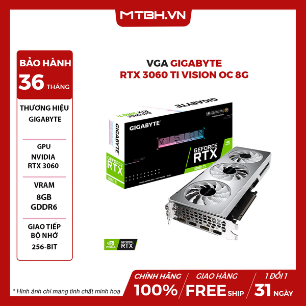 VGA GIGABYTE RTX 3060 Ti VISION OC 8G