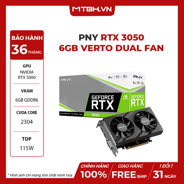 VGA PNY RTX 3050 6GB VERTO Dual Fan