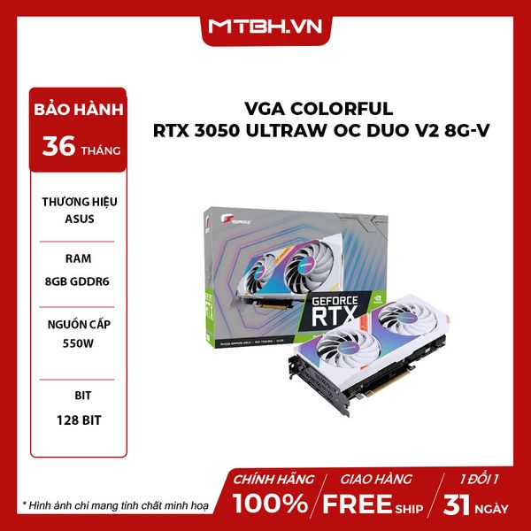 VGA Colorful RTX 3050 UltraW OC DUO V2 8G-V